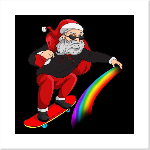 Festive Proud Santa Christmas Rainbow Wall Art by Trendy Black Sheep